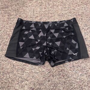 Nike Women's Black Geometric Athletic Shorts
